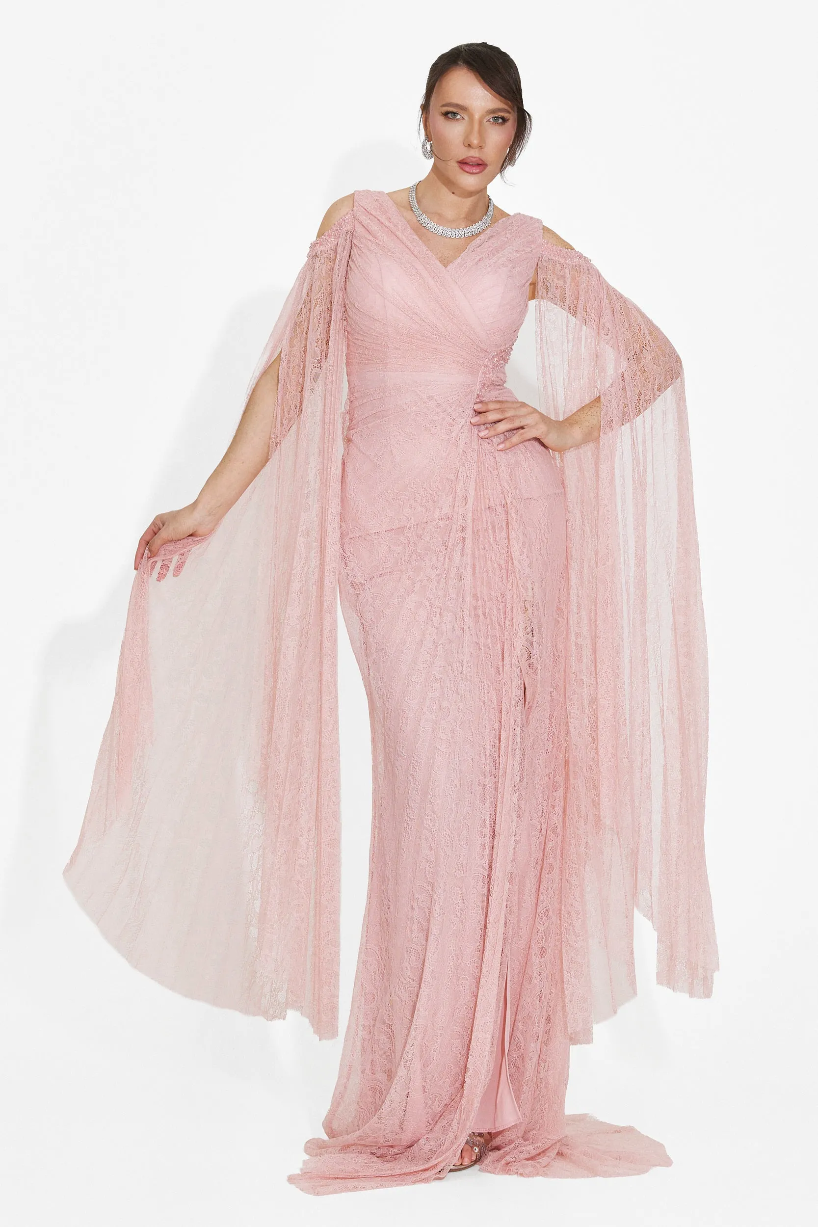 Rochie dama lunga roz Dionesia Bogas sold by bogas product image thumbnail 3