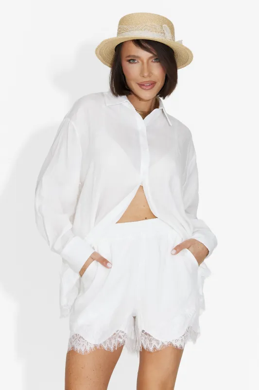 Compleu dama cu pantaloni alb Nabasha Bogas made by bogas