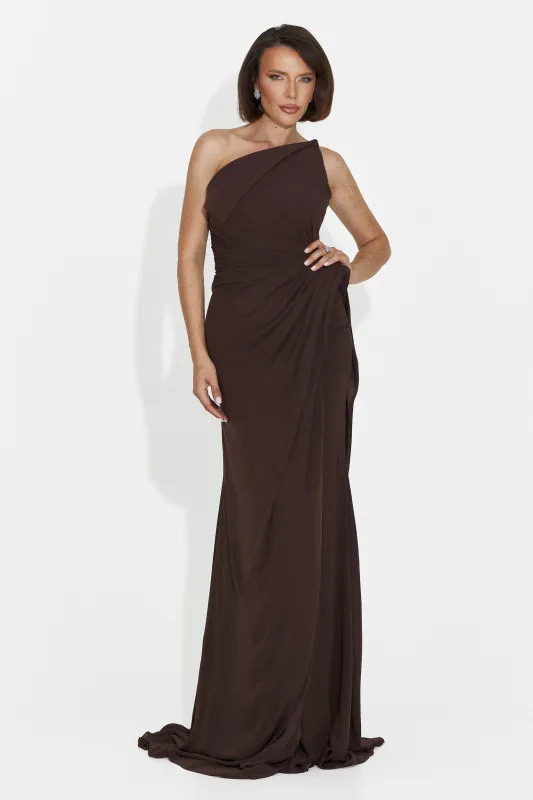Rochie dama lunga maro Felina Bogas made by bogas