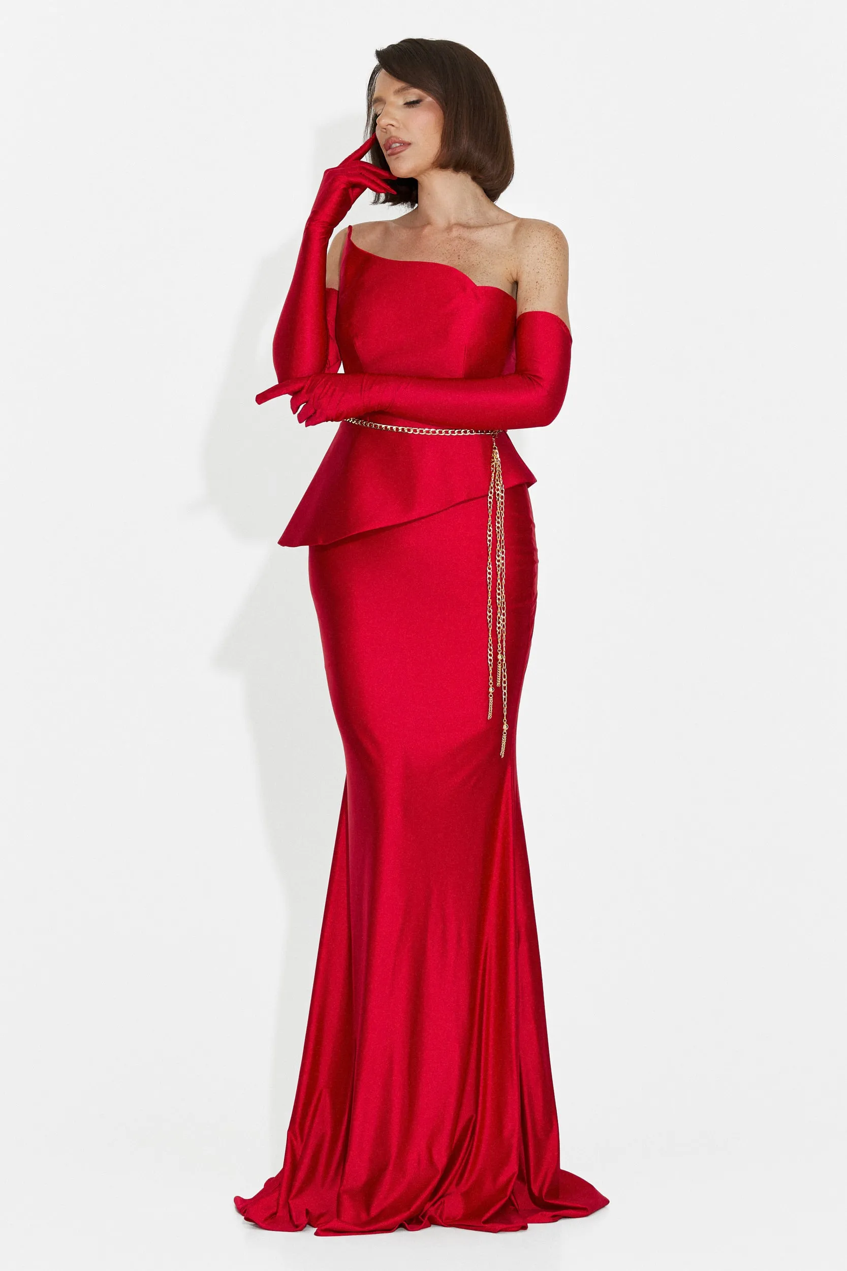 Rochie dama lunga rosie Merle Bogas sold by bogas