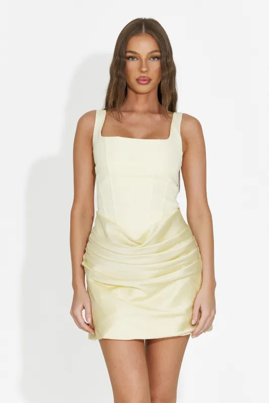 Rochie dama scurta galbena Karamela Bogas made by bogas