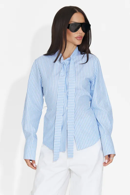 Camasa dama casual bleu Radience Bogas made by bogas