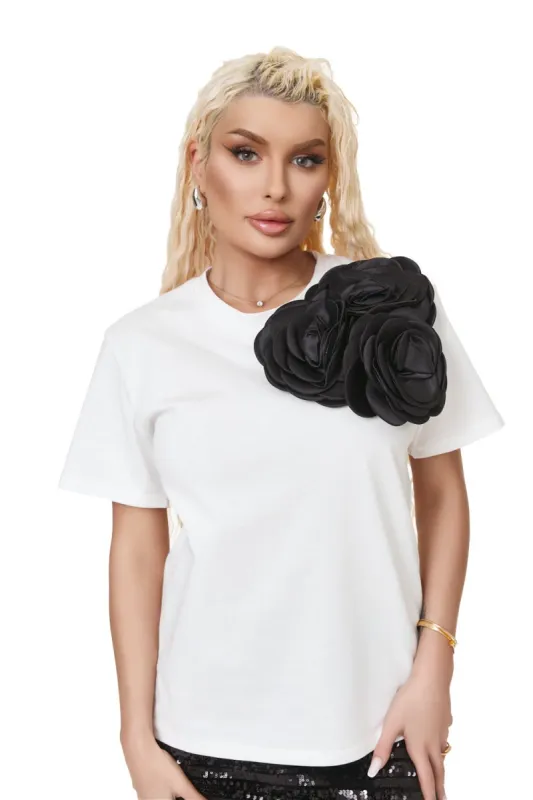 Tricou dama casual alb Colisa Bogas sold by bogas