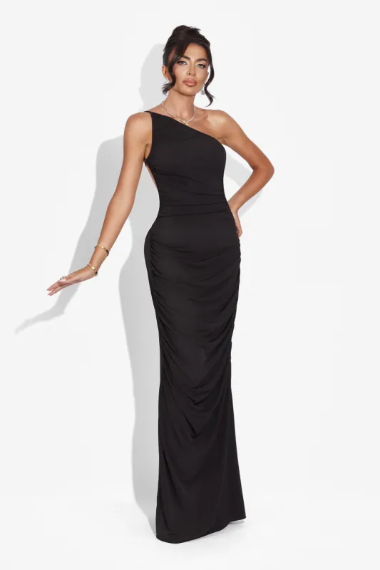 Rochie dama lunga neagra Calvia Bogas sold by bogas
