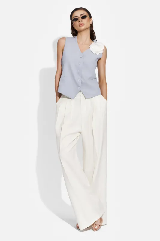 Pantaloni dama eleganti albi Pantsy Bogas sold by bogas