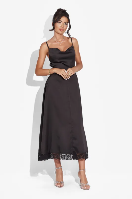 Rochie dama lunga neagra Lizete Bogas sold by bogas