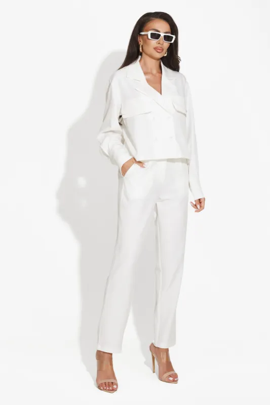 Compleu dama elegant alb Narcisa Bogas sold by bogas