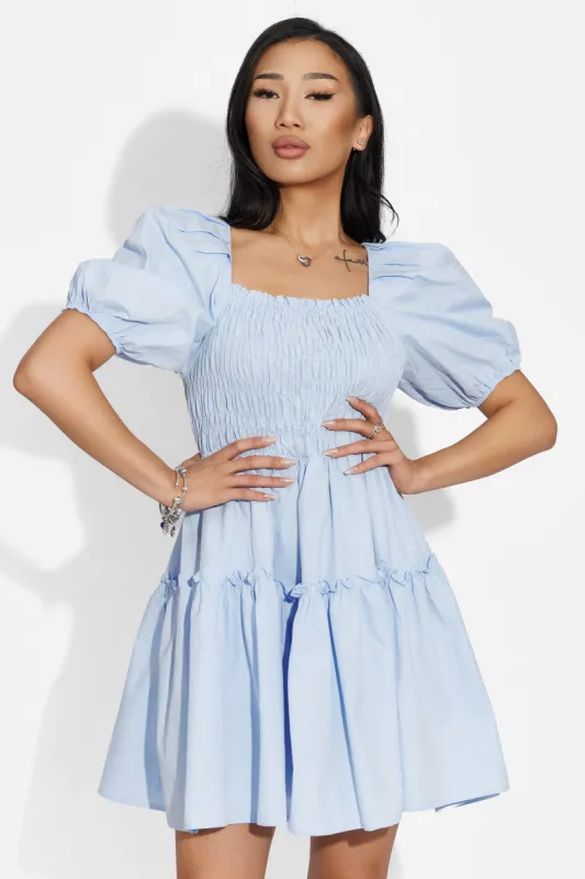 Rochie dama scurta bleu Maceira Bogas sold by bogas