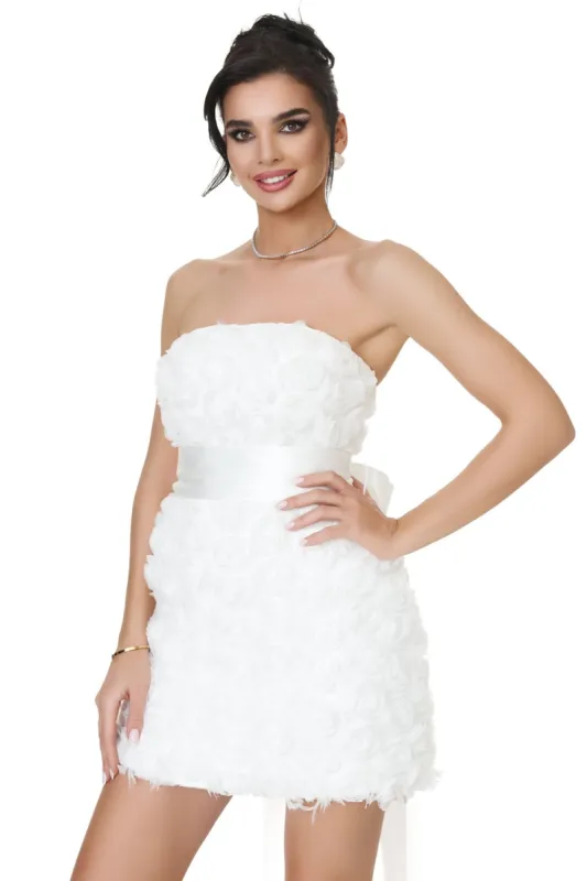Rochie dama scurta alba Prometita Bogas sold by bogas