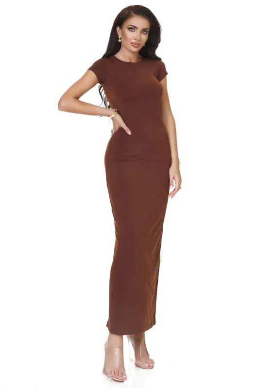 Rochie dama lunga maro Olimpys Bogas sold by bogas