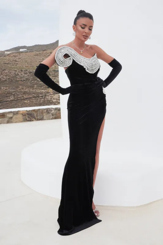 Rochie dama lunga neagra Otavia Bogas sold by bogas