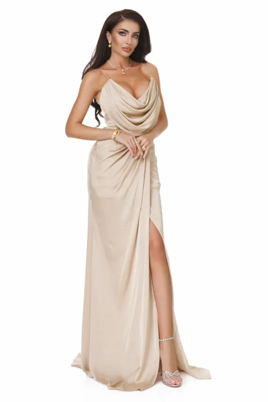 Rochie dama lunga bej Zitica Bogas sold by bogas