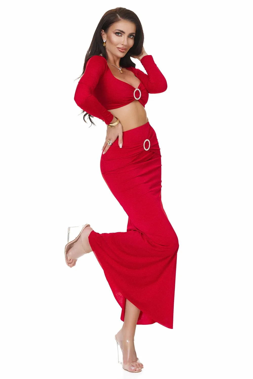 Compleu dama elegant rosu Cesisa Bogas sold by bogas product image thumbnail 5