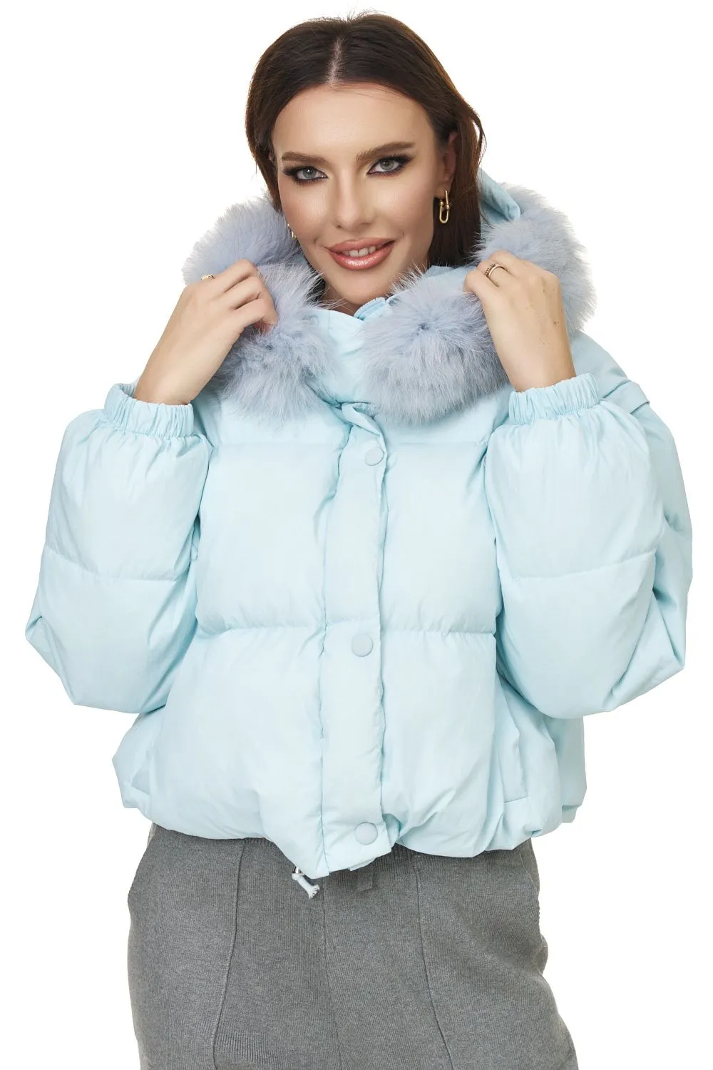 Geaca dama casual bleu Lacesy Bogas sold by bogas