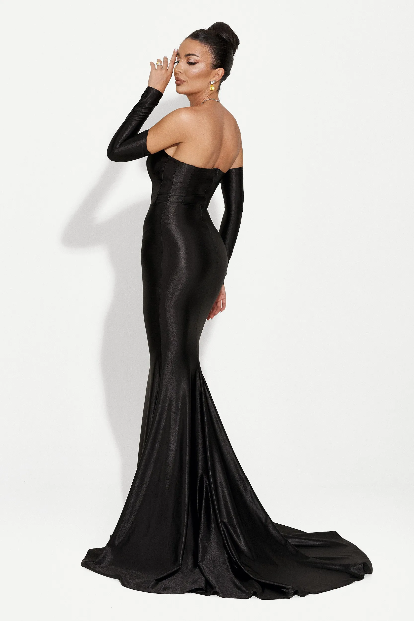 Rochie dama lunga neagra Malonia Bogas sold by bogas product image thumbnail 3