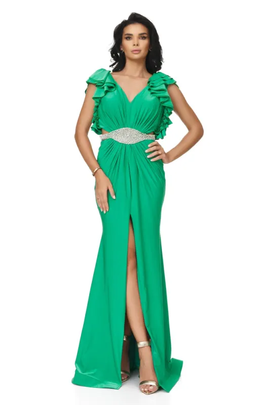 Rochie dama lunga verde Helisay Bogas sold by bogas