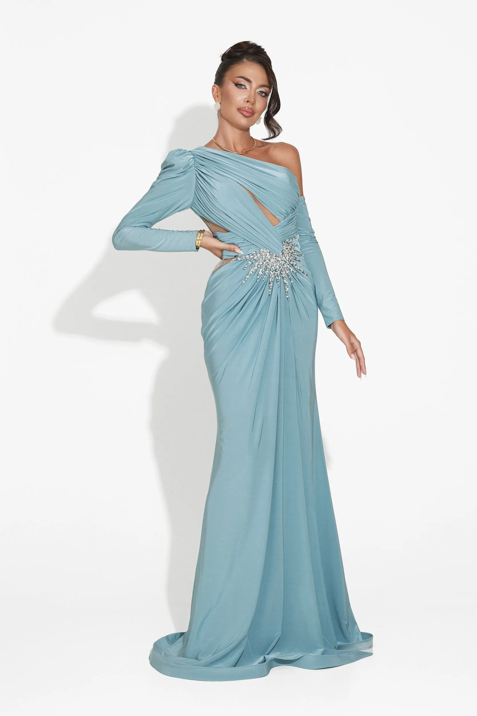 Rochie dama lunga turcoaz Feneta Bogas sold by bogas product image thumbnail 5