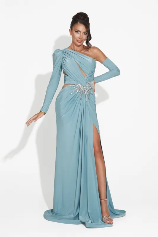 Rochie dama lunga turcoaz Feneta Bogas sold by bogas