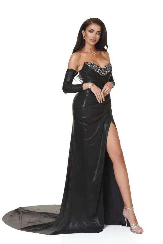 Rochie dama lunga neagra Yesmita Bogas sold by bogas