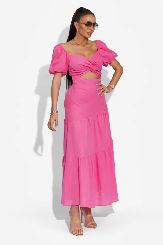 Rochie dama lunga roz Mosysca Bogas sold by bogas