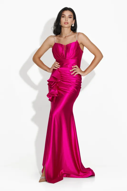 Rochie dama lunga fucsia Lauria Bogas sold by bogas
