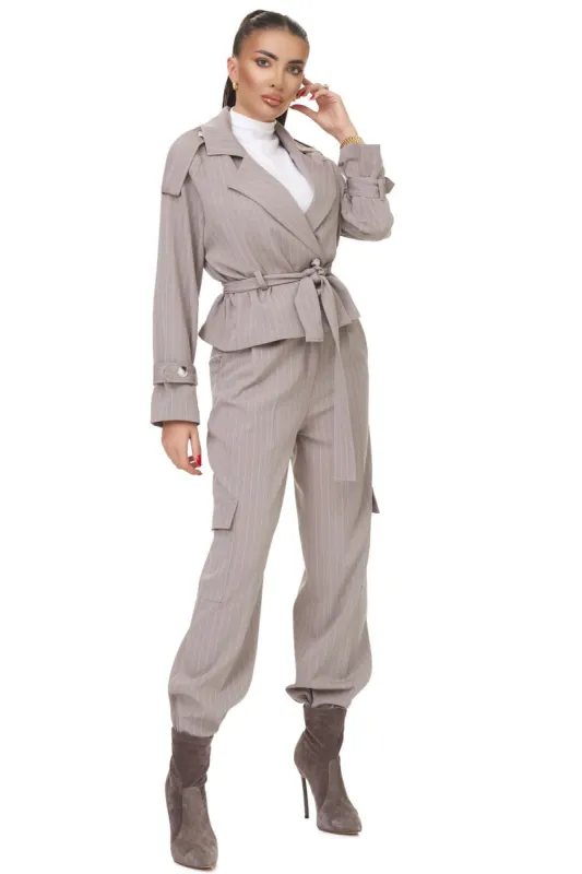 Compleu dama elegant gri Lisyn Bogas sold by bogas