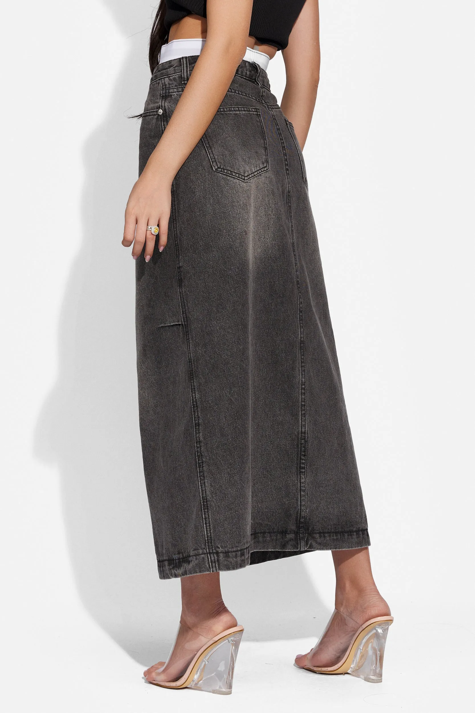 Fusta dama lunga casual neagra Miliana Bogas sold by bogas product image thumbnail 2