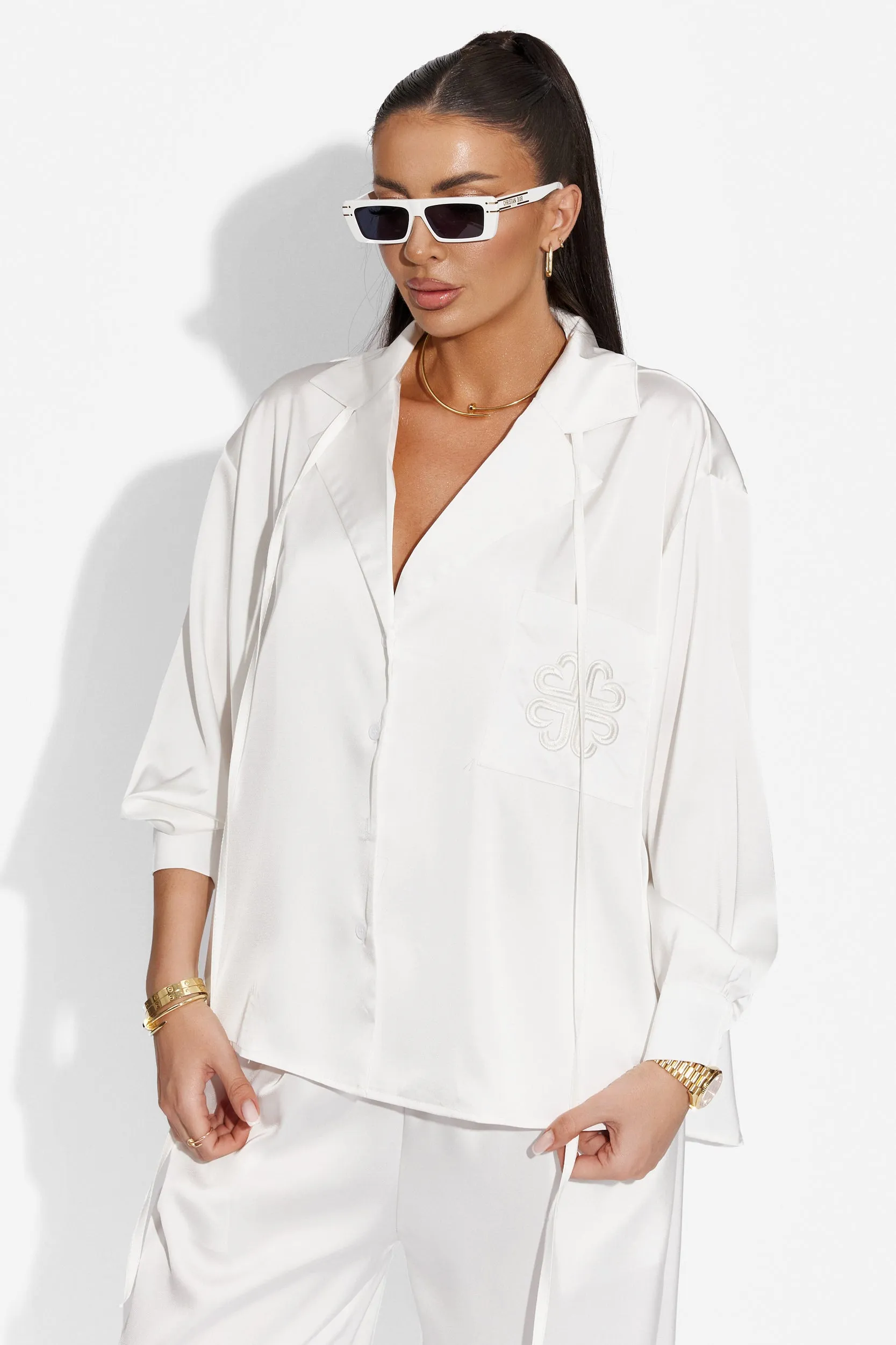 Compleu cu pantaloni elegant alb Plopys Bogas sold by bogas product image thumbnail 2