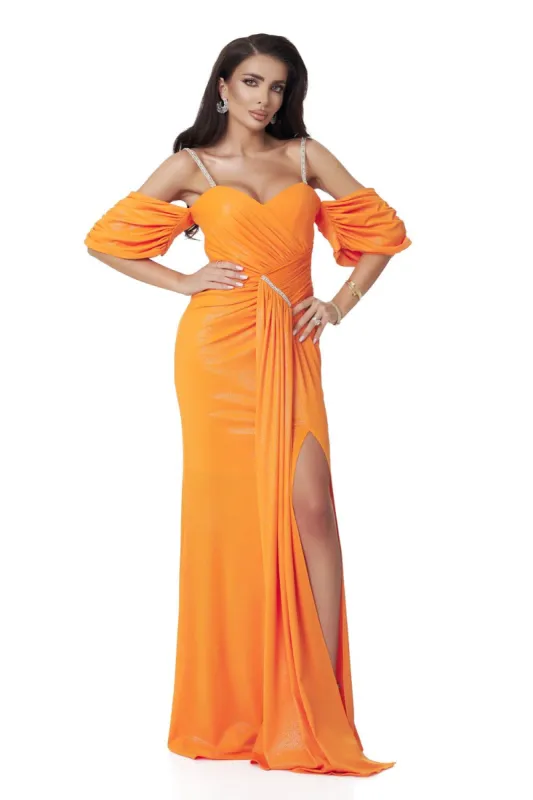 Rochie dama lunga portocalie Mansour Bogas sold by bogas