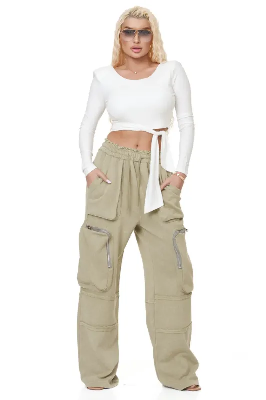 Pantaloni dama casual kaki Menila Bogas sold by bogas