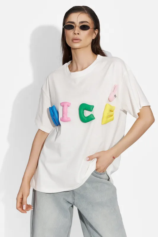 Tricou dama casual alb Adripa Bogas sold by bogas