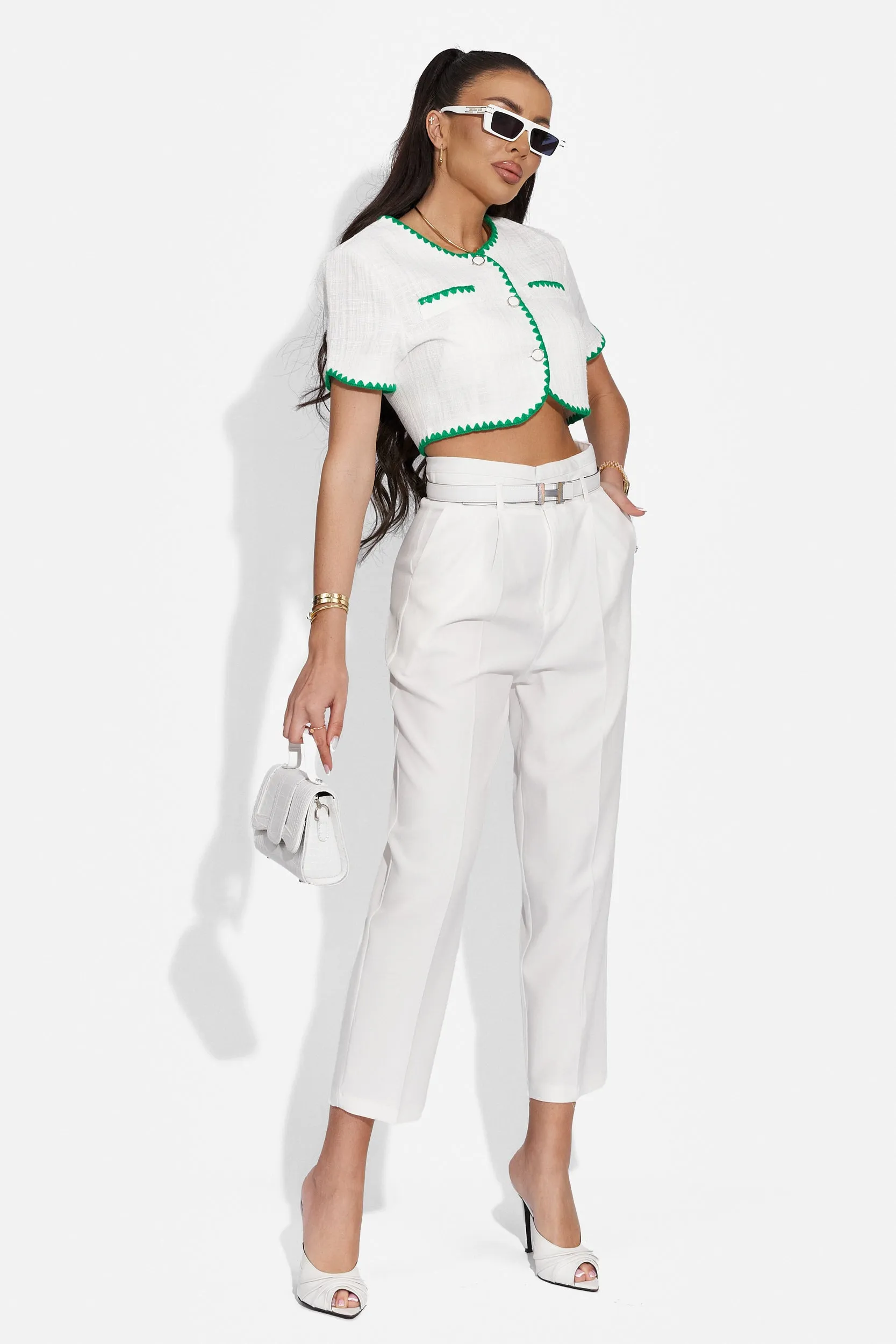 Sacou dama scurt stofa alb Seminali Bogas sold by bogas product image thumbnail 4