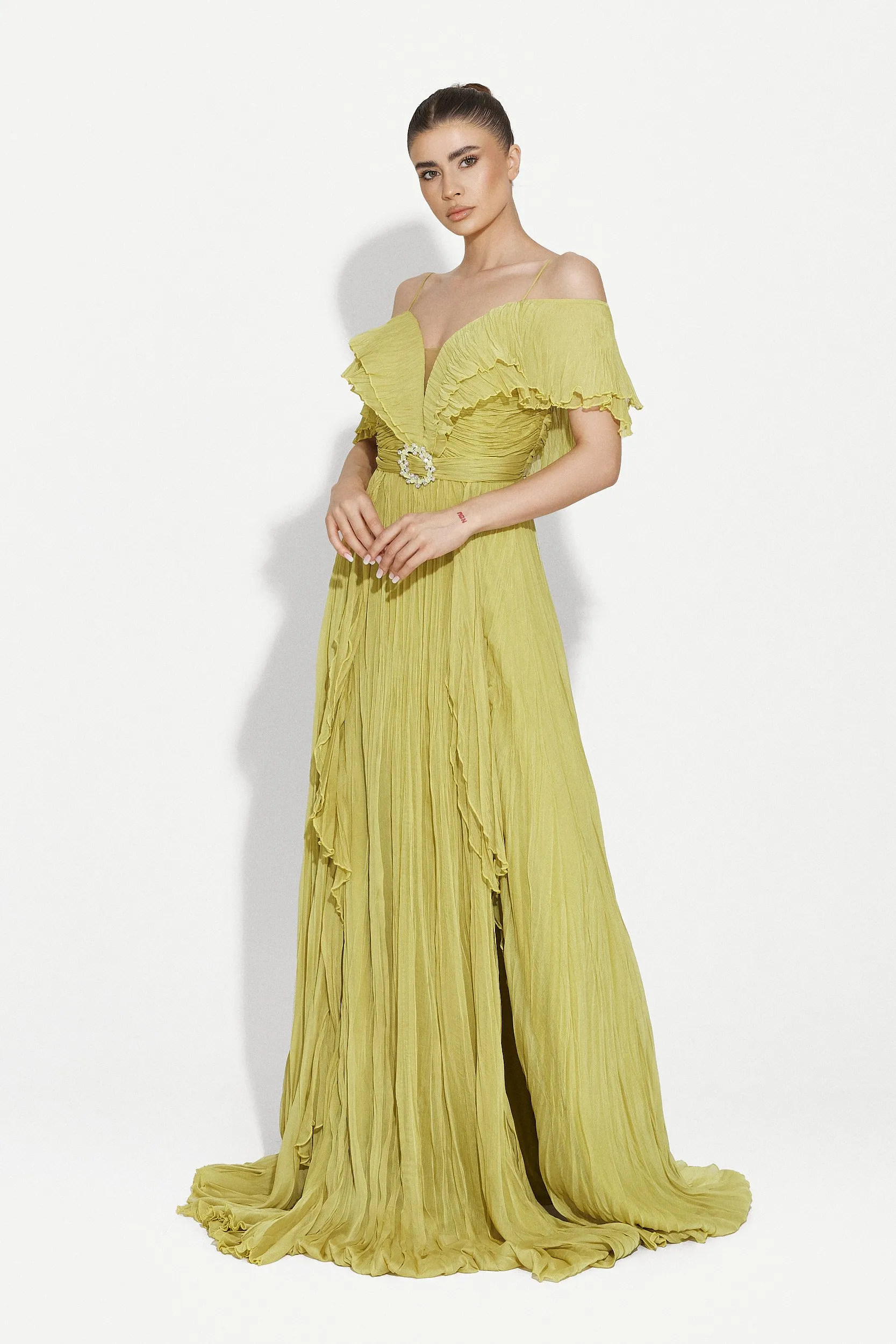 Rochie dama lunga verde Alita Bogas sold by bogas