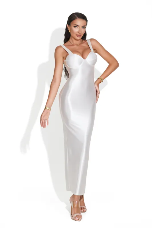 Rochie dama lunga alba Simine Bogas sold by bogas