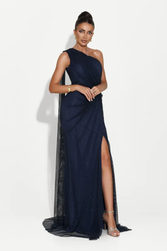 Rochie dama lunga bleumarin Casida Bogas sold by bogas