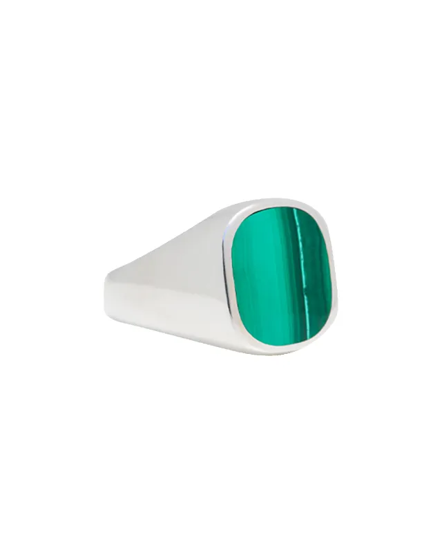 Malachite in Silver - Size 9 made by Bloedstone