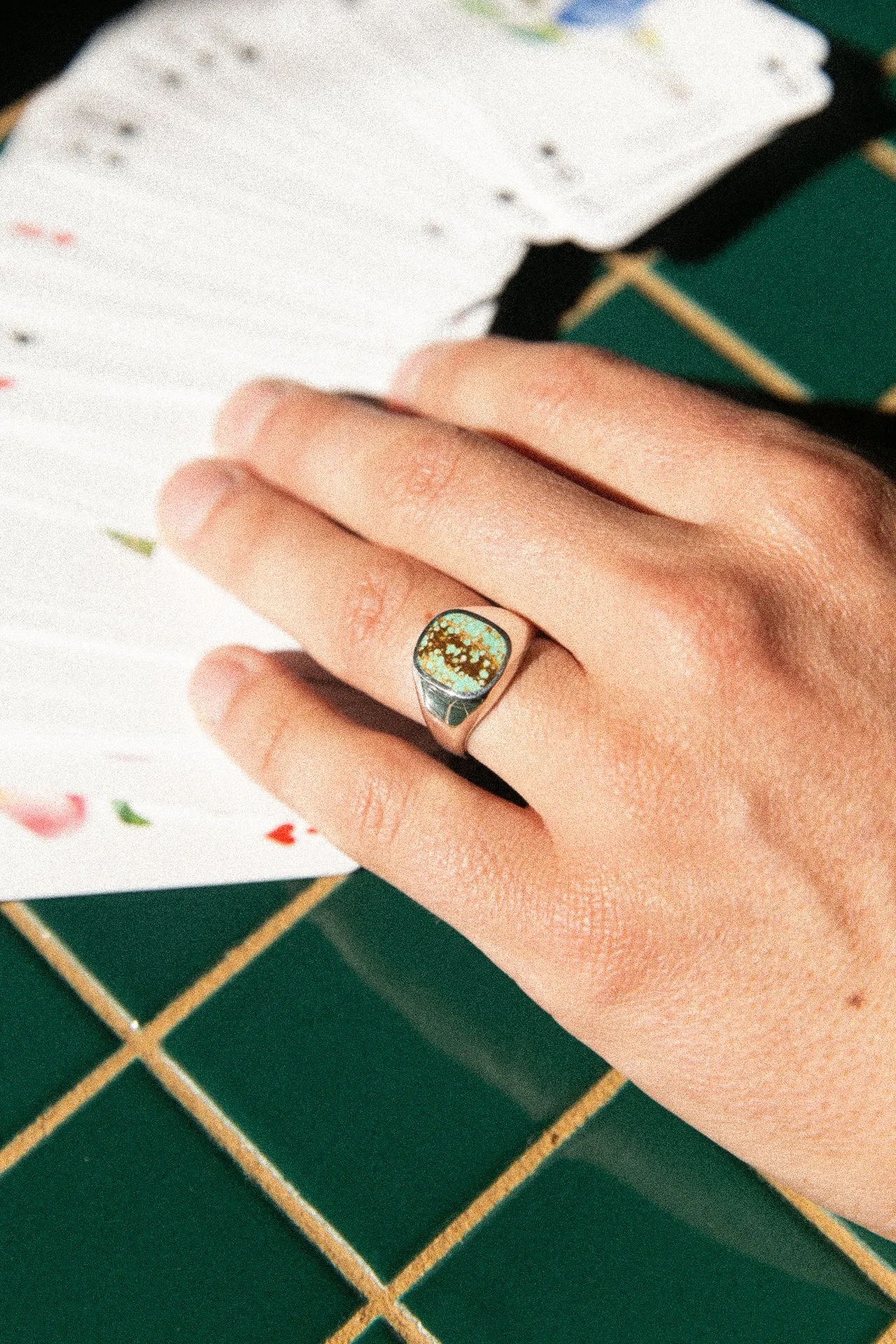 Turquoise Signet Ring sold by Bloedstone product image thumbnail 4