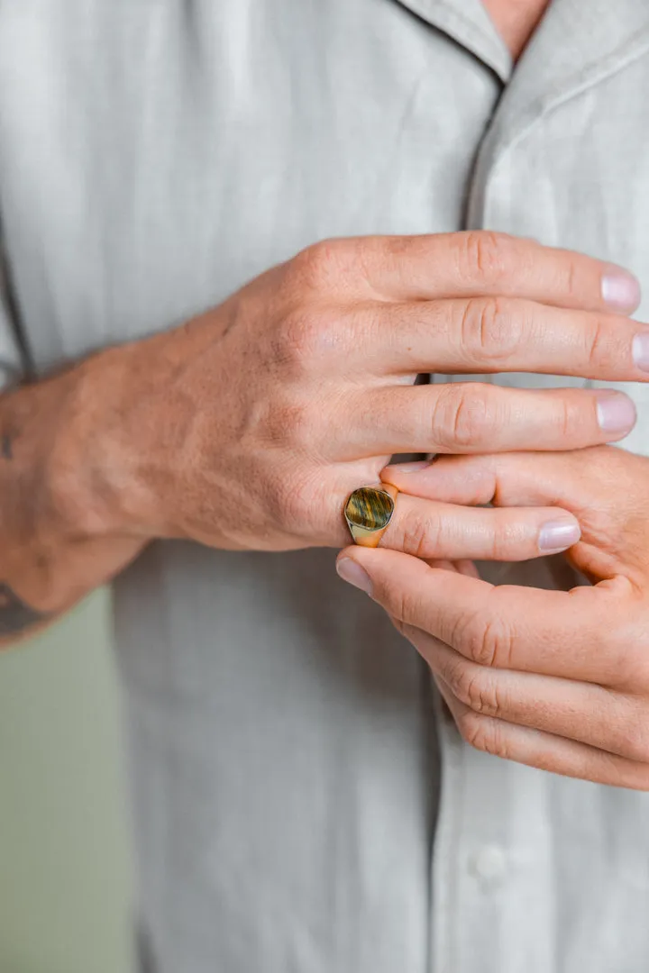 Tigers Eye Signet Ring sold by Bloedstone product image thumbnail 4