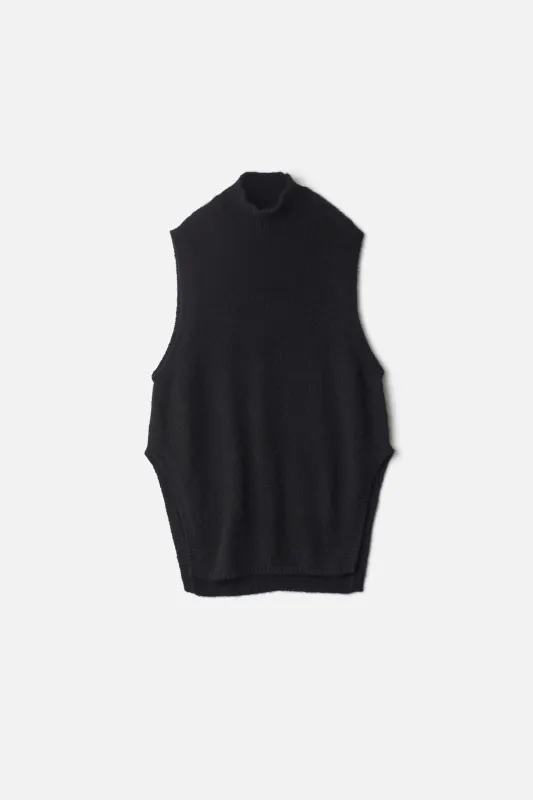 CASHMERE/SABLE TWEED KNIT PULLOVER VEST made by ssstein