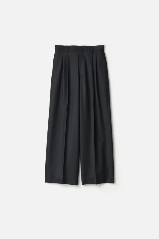 WOOL FLANNEL LONG WIDE TROUSERS sold by ssstein