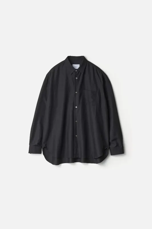 WOOL/SILK REGULAR COLLAR SHIRT made by ssstein