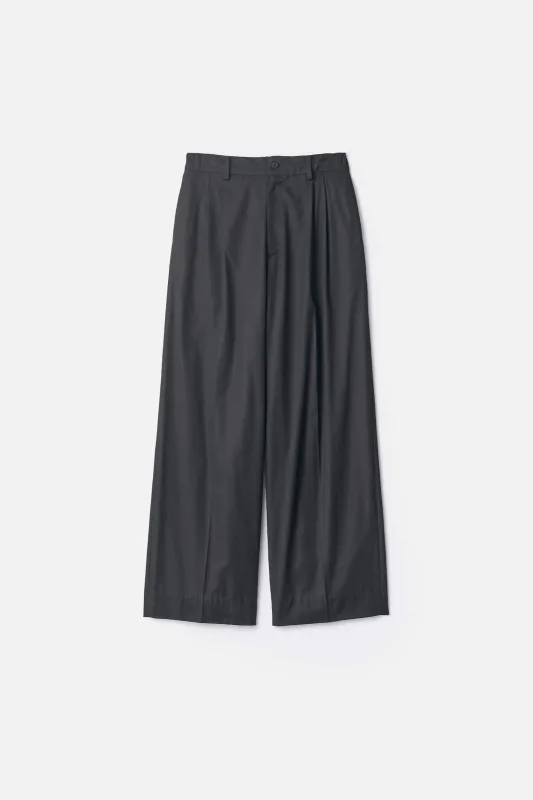 COTTON RAYON EASY LONG WIDE TROUSERS sold by ssstein