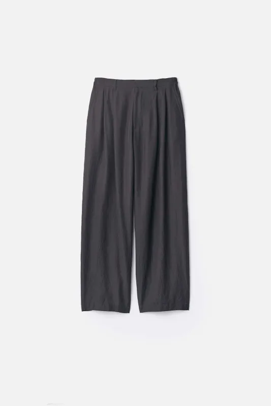 WOOL SILK WIDE EASY TROUSERS sold by ssstein