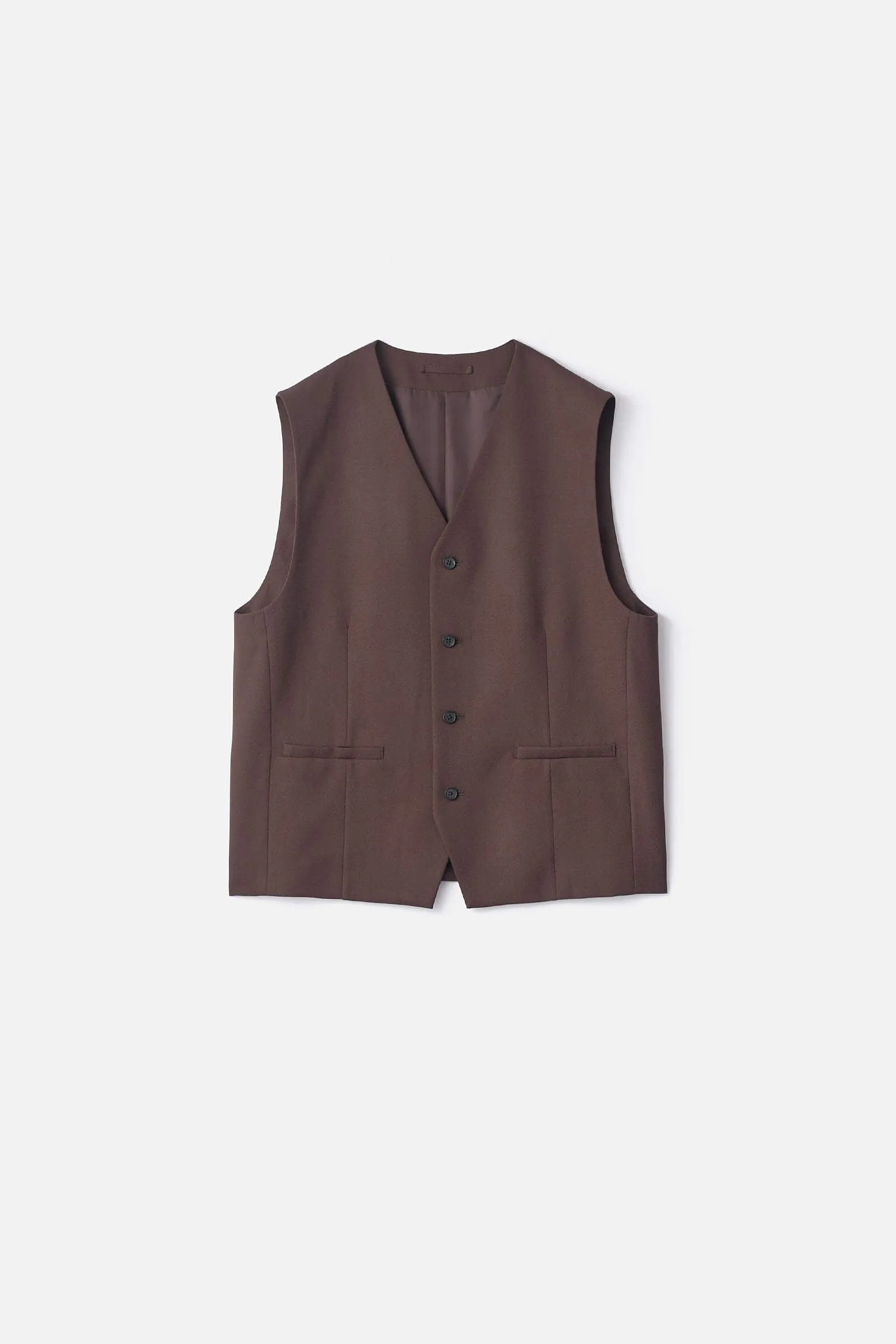 WOOL GABARDINE BELTED VEST sold by ssstein