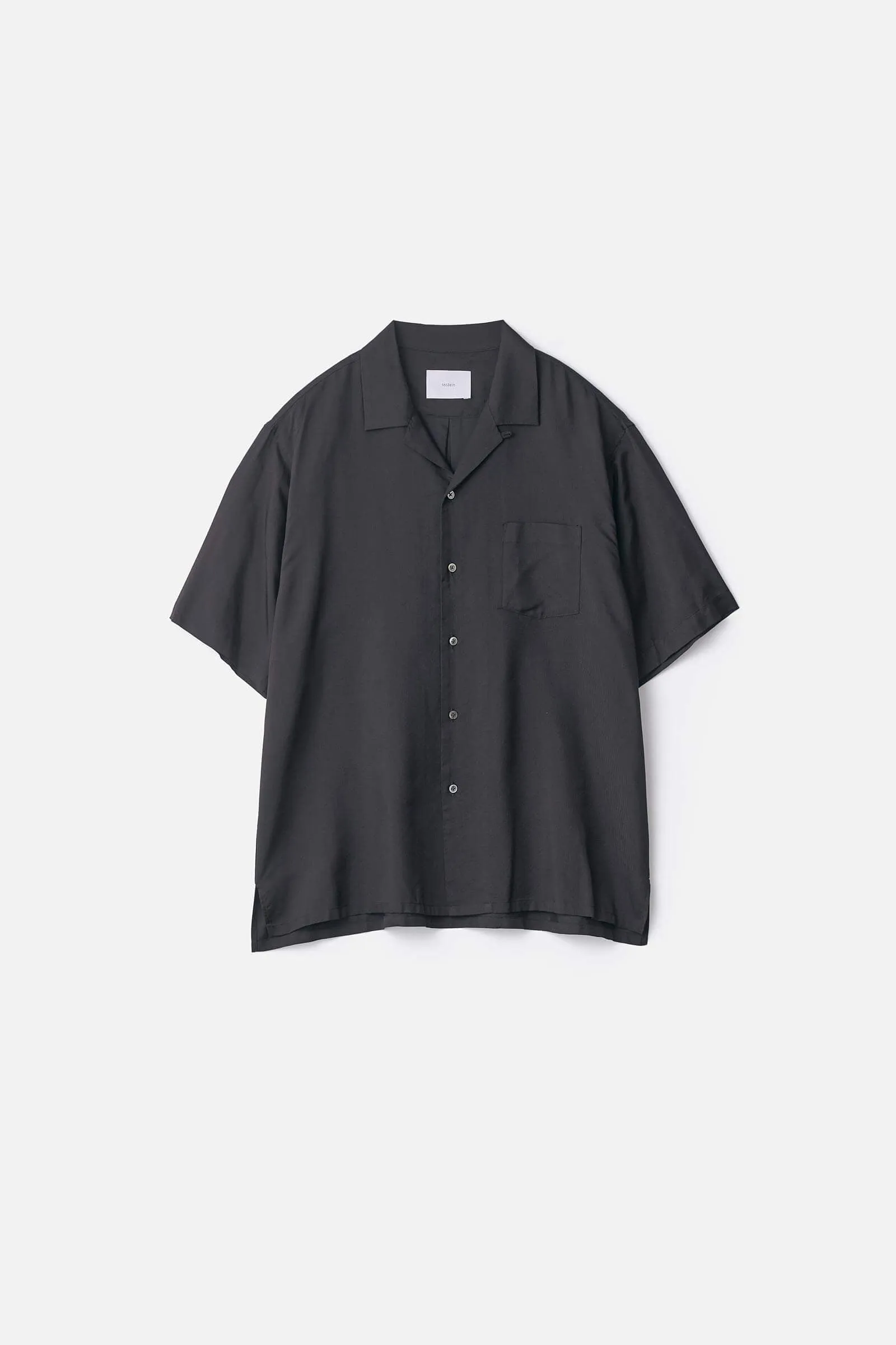 SILK CUPRO TWILL OPEN COLLAR S/S SHIRT sold by ssstein