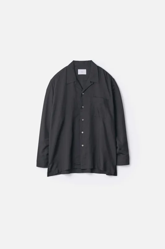 SILK CUPRO TWILL OPEN COLLAR SHIRT made by ssstein