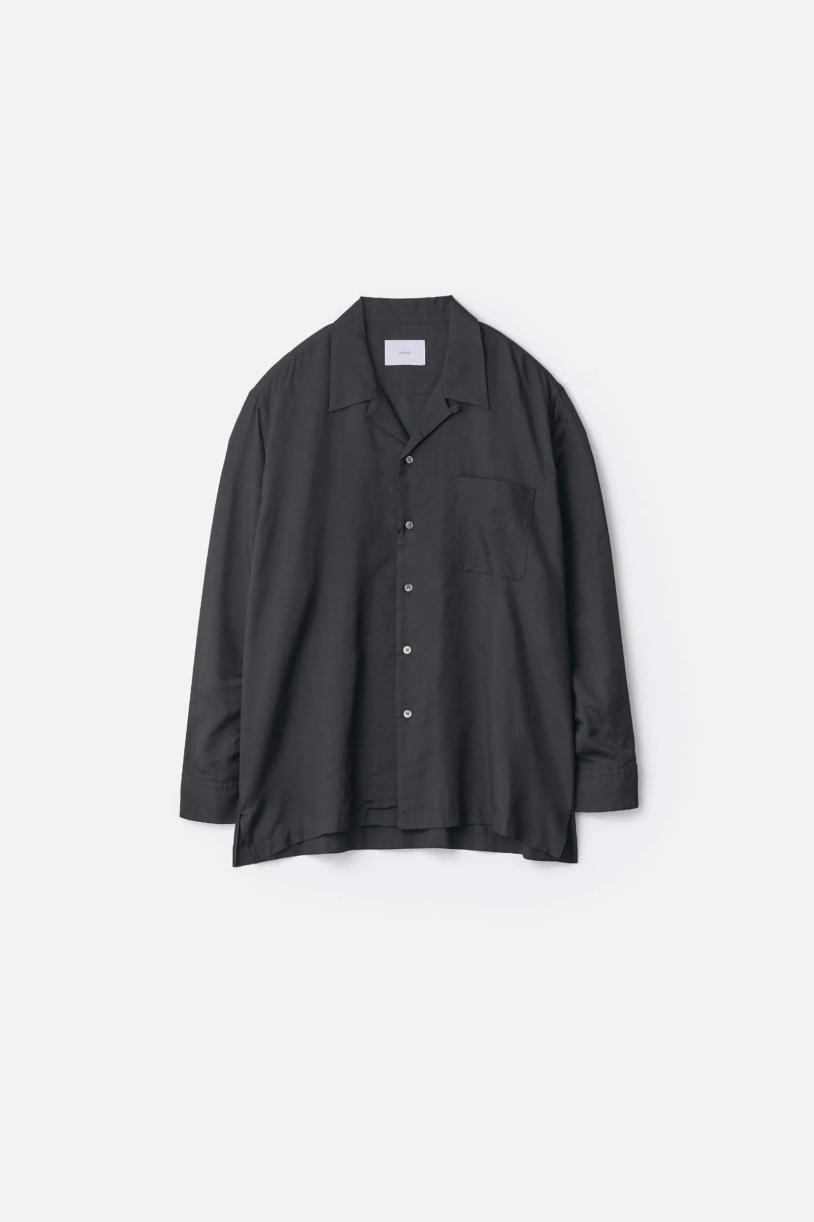 SILK CUPRO TWILL OPEN COLLAR SHIRT sold by ssstein