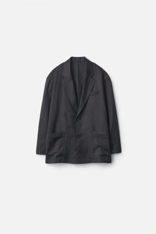 LIGHT LINEN EASY SINGLE BREASTED JACKET made by ssstein