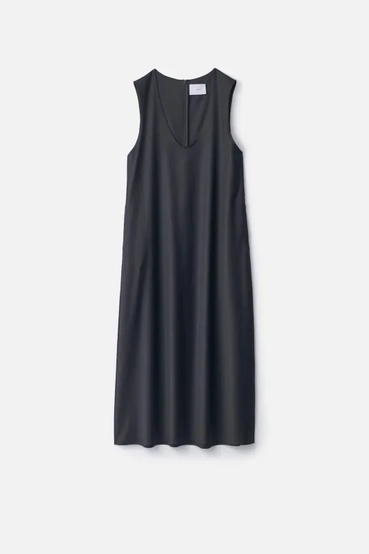 WOOL SILK SLEEVELESS ONEPIECE DRESS made by ssstein