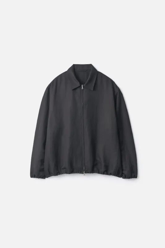 SILK LINEN TWILL LIGHT ZIP JACKET made by ssstein